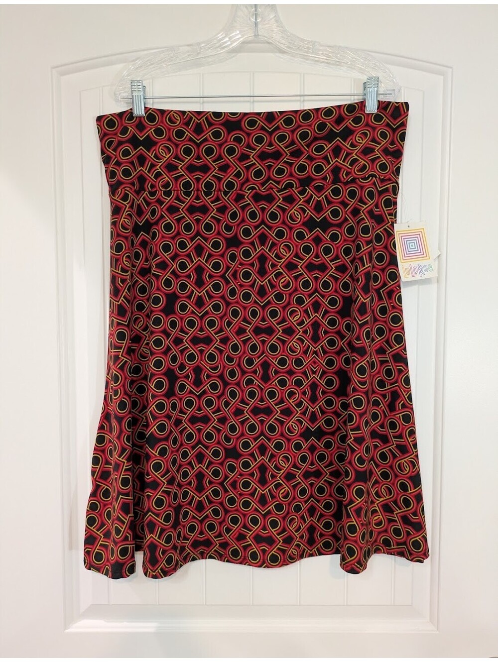 LulaRoe Geometric Print Skirt 3XL NWT + Shein Lace Sleeve Top 4XL GUC